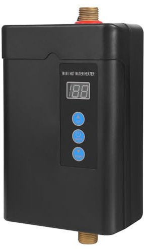 5 000 W elektronisk varmvattenberedare kök 30–55 °C varmvattenbehållare IPX4 panna 5 l underbordsspanna varmvattenberedare med LED-skärm (svart)