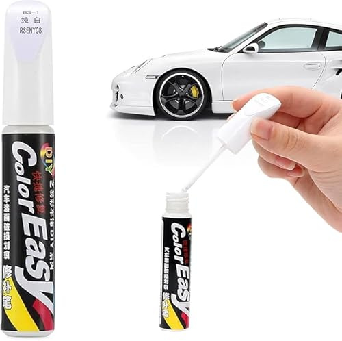 Penna per Ritocco Auto, Penna Ritocco Carrozzeria, Rimuovi Graffi Auto, Pennarello Copri Graffi Autos, Ritocco Vernice Car, Pennarello per Riparazione Graffis Autos, Bianco, 1 Pezzi