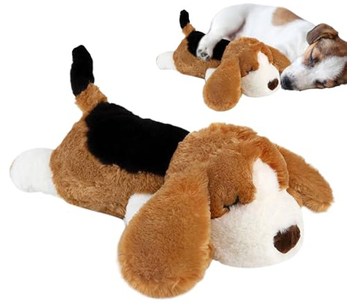 Oldmoom Heartbeat Dog Toy for Puppy, Stuffed Animals for Dogs, Soft Comfort Aid for Companionship Calm Chewing Stimulation Relaxation Boredom Relief Teething Support