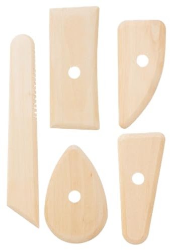 SHUNGXINYI 5 costole di argilla in ceramica in legno, stecche in ceramica per vasaio, raschietti per scolpire e tagliare l'argilla, ideali per progetti fai da te in ceramica e ceramica