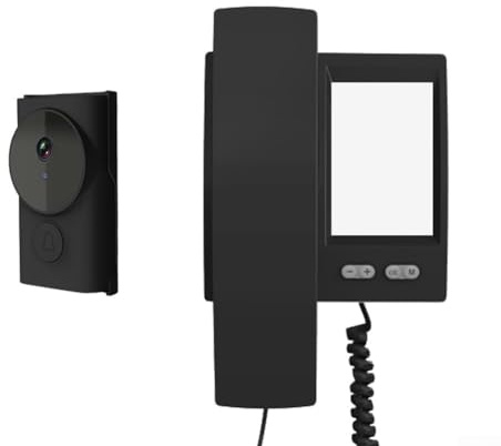 Timbre de video intercomunicador inalámbrico para puerta con comunicación HD Twoway de 35 pulgadas, no requiere WiFi, tonos de llamada personalizables, seguridad para el hogar (negro)