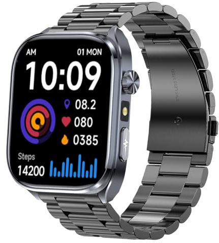 Fitness Smartwatch for Men & Women with ECG/Heart Rate/Blood Pressure/Calories/HRV/Sleep monitor Activity Tracker with 2.0 Amoled Bluetooth Calls,14 Days Battery Life and IP68 Waterproof