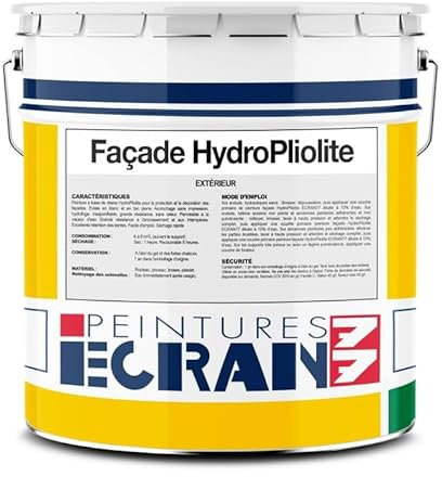 Peinture professionnelle hydro pliolite, protection et décoration façades extérieures, Hydro Façade ECRAN77 15 litres