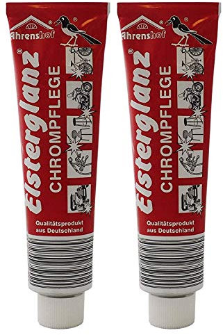 2x 150ml Elsterglanz Original Chrompflege, Chromreiniger, Chrompolitur eignet sich besonders für Chrometeile an Auto und Motorrad.