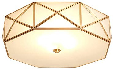 WFZRXFC Lámpara de techo LED de montaje empotrado con borde de aluminio americano, lámpara de techo para interiores, lámpara de techo con pantalla de vidrio de alta transmisión de luz para salón, come