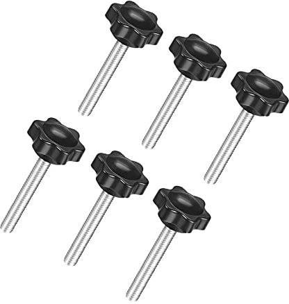 QUARKZMAN M6 x 50mm Filettatura 60mm Dia Esagonale A Forma Stella Vite Bloccaggio Pomello Manopole x 6pz Serraggio Vite Maschio Filettatura per Macchina Strumento