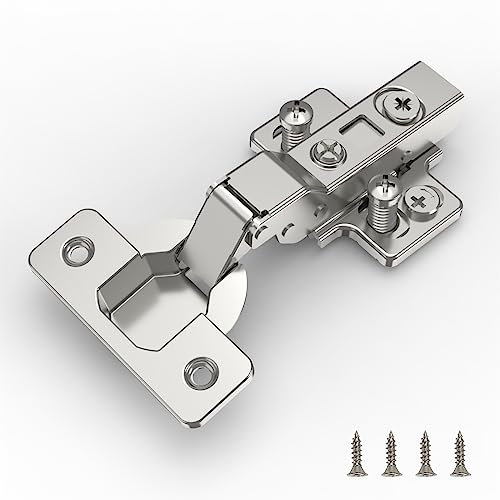 FURNIWARE 2 Stück Küchenschrank Scharniere Öffnungswinkel 110° mit Hydraulisch Feder Perfekte Softclose Scharniere,Topfscharniere 35mm Mittelanschlag Scharniere für Schranktür, Kleiderschrank