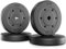TREX SPORT Hantelscheiben Set 20 kg|Kunststoff Gewichte 25 mm | Gewichtsscheiben 4x5 kg