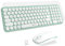 XTREMTEC Wireless Keyboard and Mouse set,Compact Size Cute Keyboard Retro Round Key cap-2.4GHz Ultra-Slim Quiet Aesthetic for Mac OS,Windows Computer Laptop-UK Layout(Macaron Green)