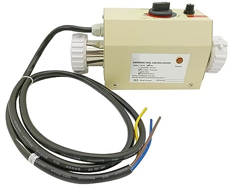 EBAYTV Calefacción de Piscinas, Termostato de Calentador de Agua eléctrico de 3KW, for bañera de Piscina, baño de SPA, for de Masaje y