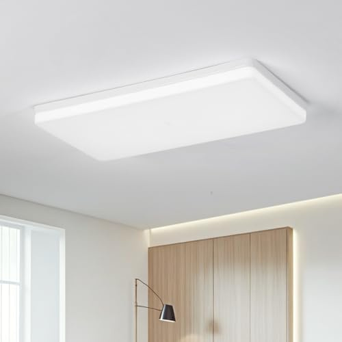 EASY EAGLE Plafon LED Techo, 50x25CM Superficie Panel Led Rectangular 6500K, 60W Lámpara de Techo Moderna, Luz LED Techo Para Oficina Dormitorio Salon Cocina Comedor Balcón, 6800LM