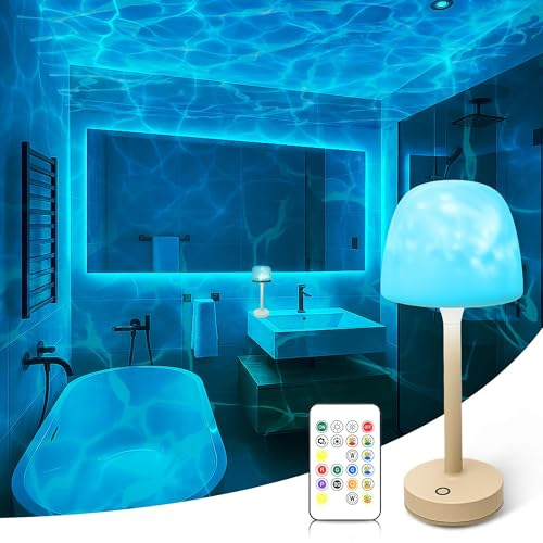 2026 New Lumie Lamp,16 ColorsOcean Wave Projector Light, Northern Lights Projector, Mushroom Light with Remote Control & Touch, LED Lights Ambient Lamps for Bedroom (Table Light)