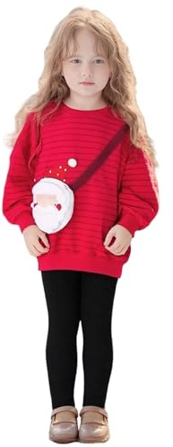Generico Felpa con Cappuccio Lunghe Maniche Ragazze Morbida Pile Invernale Calda Abbigliamento Bambine Comoda Casuale Vacanza Natalizia (Red, 3-4 Years)