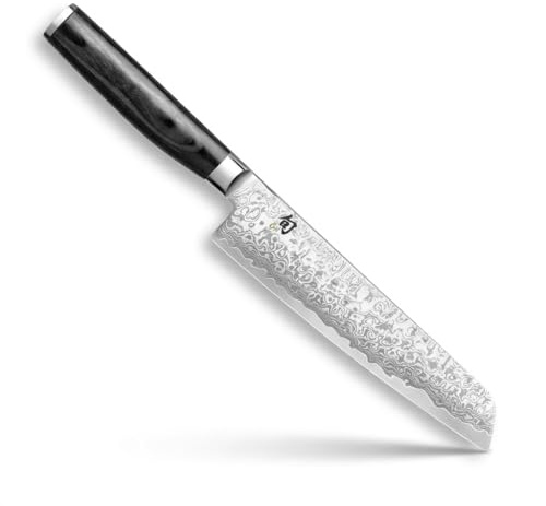 KAI Shun Premier Tim Mälzer Minamo japanisches Allzweckmesser 15,0 cm Klingenlänge - VG-MAX Kernstahl mit 32 Lagen Damaszenerstahl, 61 HRC - Pakkaholz - Handgefertigt - Made in Japan, Universalmesser