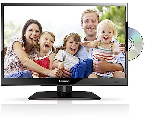 Lenco DVL-1662BK -Kompakter 16-Zoll HD-LED-Fernseher mit DVD-Player und Triple Tuner - Ideal für Schlafzimmer, Küche und Camping - Schwarz