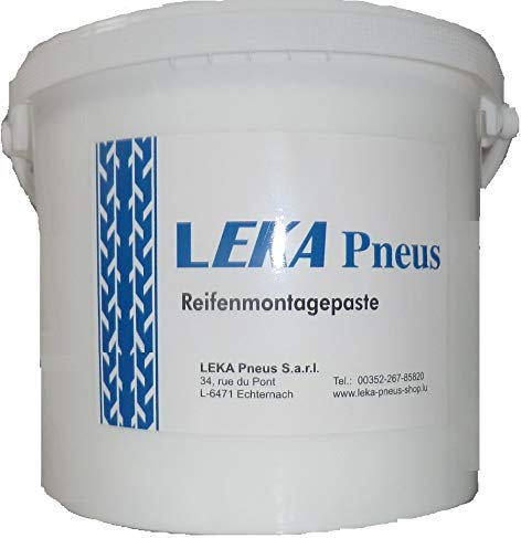 LEKA Pneus LELUX Pasta de montaje de calidad para coches, camiones, motos, cubo de 1 kg.