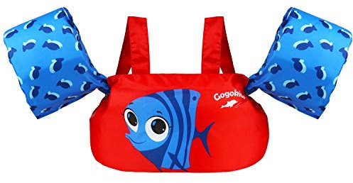 Gogokids Gilet de Natation pour Enfants, Brassards pour Enfant avec Harnais d'épaule, Gilet Flottant Aides à la Formation de Natation pour Bébés de 2-6 Ans Garçons Filles, 14-23 KG