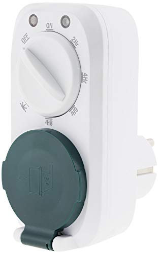 Zeitschaltuhr mit Timer Aussen Countdown IP44 Dämmerungssensor 2-4-6-8 Stunden 230V / 3600W Steckdose mit Schutzdeckel Schaltung von Beleuchtung im Aussenbereich