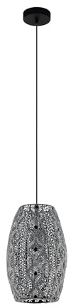 Eglo Lámpara colgante Riyadh, lámpara suspendida vintage de 1 luz, estilo oriental y boho, lámpara de techo de acero negro en acabado negro antiguo, lámpara para comedor y salón con casquillo E27