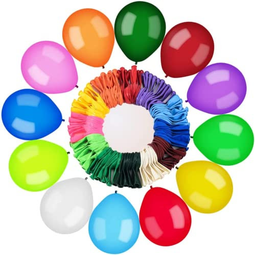 Luftballons Bunt, 120 Stück Bunte Ballons, 12 Farben Premium Latex für Luft & Helium, Farbige Partyballon für Geburtstag Hochzeit Garten Party Valentinstag Graduierung Party Deko