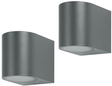 Kerry Outdoor Wall Downlights, Mains Powered, Anthracite, 2 Pack