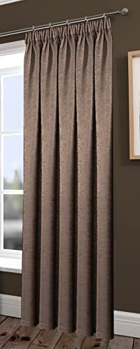BLAKE Blockout Thermal Curtains & Door Curtains In Grey & Latte. 6 Sizes (Latte, 66 x 90 Single Panel DOOR)