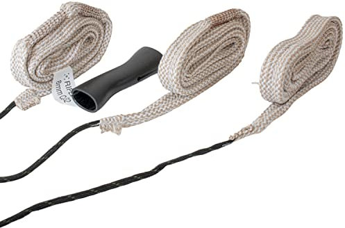 Rifle Doc Waffen-Laufreinigungsschnur-Set für Kaliber 8mm | Cal .32 .325. (Öl-Schnur, Standard-Schnur & Premium Schnur - Doppelbürste + Griff)