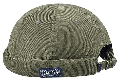 CLAPE Rolled Cuff Brimless Hat Corduroy Docker Cap Dockermütze Unisex Seemannsmütze Kappe Ohne Schirm Beanie Fischermütze Kurz Green HBH01