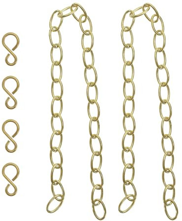 LT Easiyl Lot de 2 chaînes de lavabo avec crochet en forme de S en laiton pour baignoire évier 30 cm de long