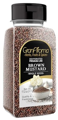 GranAroma Brown Mustard Seeds, 11.2 oz, Strong Flavor, Condiments & Sauces, Versatile Seeds