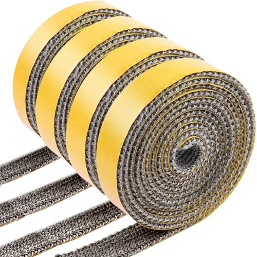 AOAOJIAO BBQ packningstejp värmebeständig självhäftande, brandrep för vedspis, röktätning BBQ-remsa, glasfiber brandrep, rökrör brandtätningsrep (3 mm x 10 mm x 3 m)