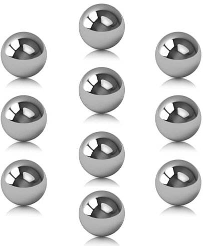 thirei Lot de 10 Boules d'observation, en Acier Inoxydable, polies, pour la Maison, Le Jardin, la décoration (15 mm)
