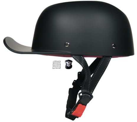 Halbschalenhelm Mit ECE-Zulassung Vintage Motorradhelm Baseball Cap Cruiser Chopper Scooter Helm Herren Retro Motorrad Halbhelm Damen Mofa Helm Fahrradhelm S~XL 55~62CM