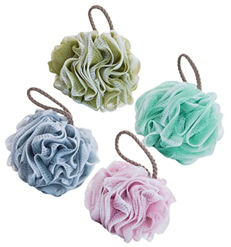 Veemoon 4 pezzi Palla Bagno Esfoliante Grigio Cristallo Rosa Sfumato per Doccia per Profonda e Rilassante per