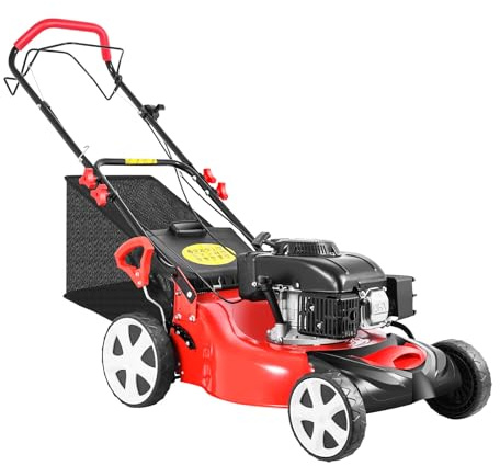 Jiumxliu 4kw cortacésped gasolina Cortacésped de gasolina Cortacésped tractor 140cc 4 tiempos monocilíndrico 51cm ancho de corte Control de malezas Para césped