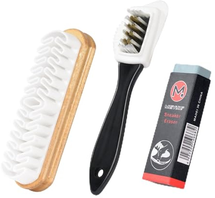 Yaqor Cepillo Gamuza y Nobuck 4PCS Kit Limpieza Zapatos Ante - Cepillo Ante Zapatos con Borrador y Paño, Limpiar Ante y Nobuck Profesional para Calzado
