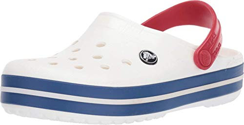 Crocs Unisex Crocband Clog, White/Blue Jean, 42/43 EU