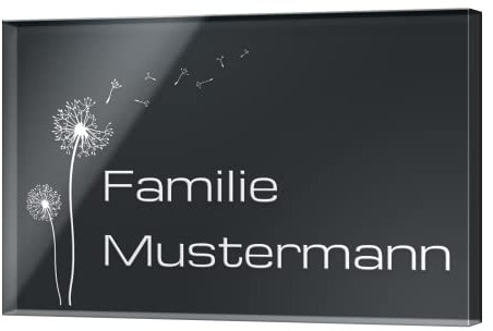 Graviertes Acrylglas Türschild mit Wunsch Gravur und Motiven - Hochglanz Optik in Schwarz oder Anthrazit | viele verschiedene Formen und Größen ab 8x5 cm