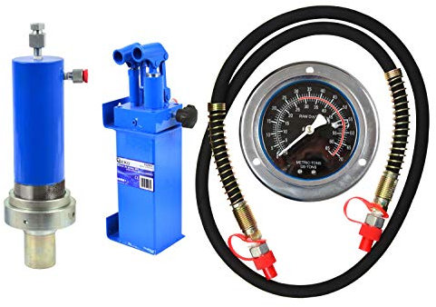 BSD Prese Hydraulique 30 Tonnes - Presse d'Atelie - Cylindre Hydrauliqie, Pompe Hydraulique, Tuyau, Manomètre Intégré