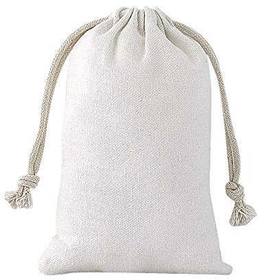 SumDirect 20 Stück Baumwolltasche Stoffbeutel Muslin Tasche mit Kordelzug, Baumwolle Säckchen Baumwollbeutel 10x15cm