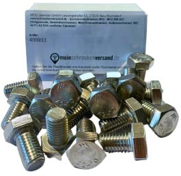 meinschraubenversand.de - Sechskantschrauben M12x140 10 Stück DIN 933 (Vollgewinde, Gewindeschrauben, Maschinenschrauben, Sechskant Schrauben, ISO 4017) A2 V2A rostfreier Edelstahl - M12 x 140