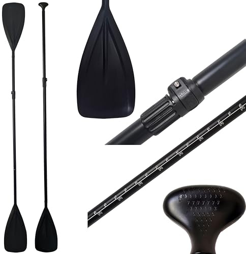 QMBasic SUP Paddel 2-in-1 Stechpaddel Doppelpaddel, für I-SUP Kajak Stand Up Paddling Board, 4-teilig, stufenlos verstellbar 167-207 cm