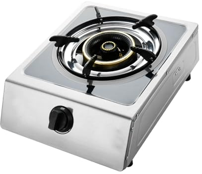 Bruciatore Singolo, Fornello A Gas GPL, Fornello A Gas Da Tavolo In Acciaio Inossidabile Da 5 kW, Protezione Termocoppia, Adatto for Uso Interno