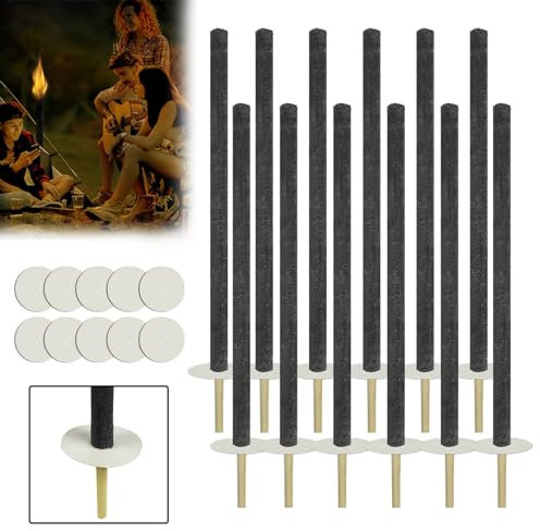 LZQ Lot de 10 torches en cire naturelle avec manche extra long pour enfants, jardin, randonnée, 100 minutes