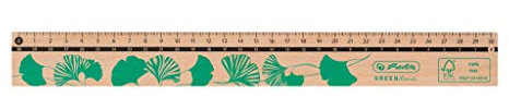 Herlitz Holz Lineal 30cm GREENline für Rechts- und Linkshänder / Farbe: grün