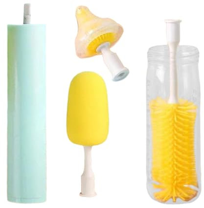 Bottle Brush - Electric Bottle Washer, Bottle Scrubber Brush | Detachable Design Smart Cup Cleaning Brush Strong Power, One-Button Start For Glass Bottle, Cup, Mag(green)(1.38x2.17x14.17 Inches)