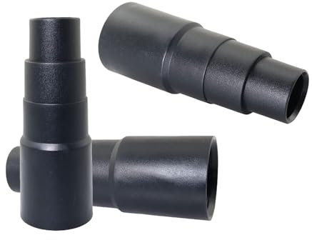 3 Adaptadores Universales Tubo PVC de 25MM-42MM con Sistema de Liberación Rápida | Compatible con Aspiradoras Industriales y Domésticas | Incluye Boquilla Cortable en PVC Negro