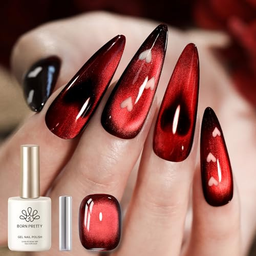 Born Pretty Cat Magnetic Eye Gel Rojo UV Esmalte de uñas magnético Manicura y Arte de Uñas DIY en casa