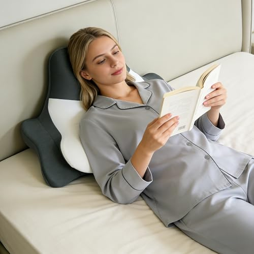 FATIVO Cuscino da Lettura per Letto, Sdraiato, Appoggiato e Prono, Cuscino Cervicale a cuneo per dormire Ergonomico Memory Foam di supporto per mento e schiena su Divano, Letto