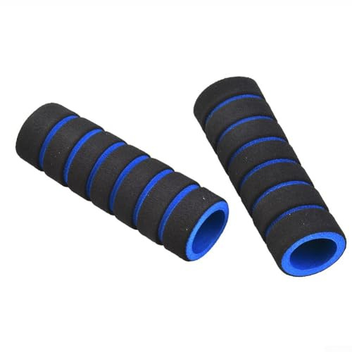 Eawfgtuw Motorcycle Handlebar Grips and Brake Clutch Lever Sleeves, Soft Foam, Non‑Slip, Vibration Absorbing, for Cycling and Motorbike Use, Black/Red(Black + Blue)